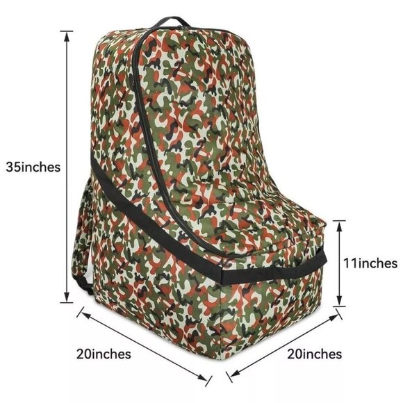 NEW- CS STORE Padded Car Seat Travel Bag Durable Travel Car Seat Backpack Camo - Picture 3 of 8